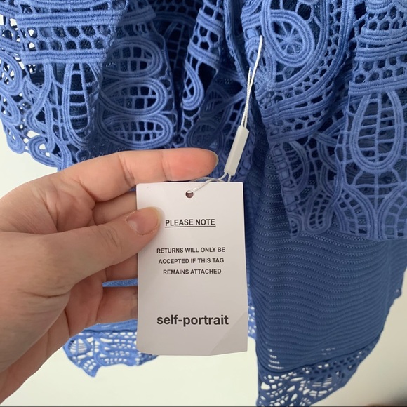 NWT Self-Portrait | Guipure Lace Peplum Dress - Picture 10 of 15